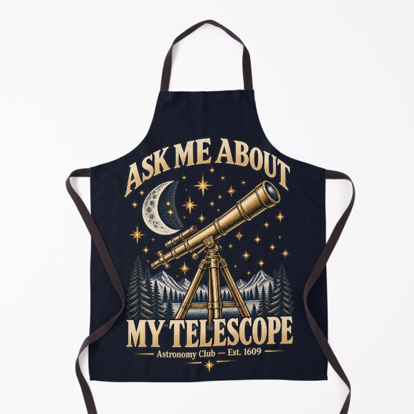 Artikelvorschau, Frag mich nach meinem Abzeichen des Astronomieclubs „Teleskop“. entworfen und verkauft von CalmCapy Co.