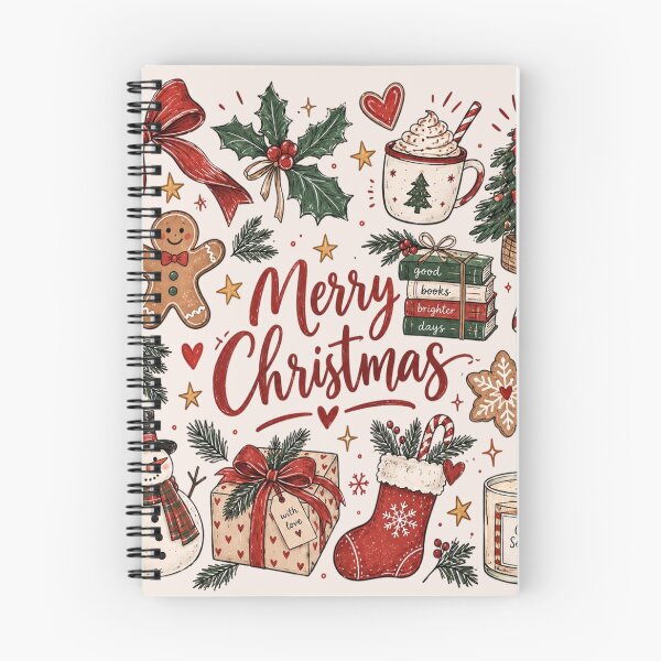 Item preview, Retro Christmas, Doodle Collage Christmas Tree, Hot Chocolate, Coquette Bow and Santa, Distressed Grunge Candy Cane and Gingerbread designed and sold by Quiajia.