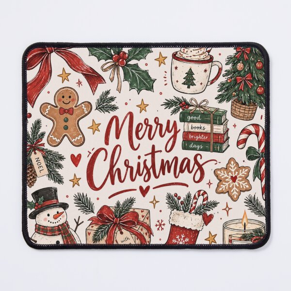 Item preview, Retro Christmas, Doodle Collage Christmas Tree, Hot Chocolate, Coquette Bow and Santa, Distressed Grunge Candy Cane and Gingerbread designed and sold by Quiajia.