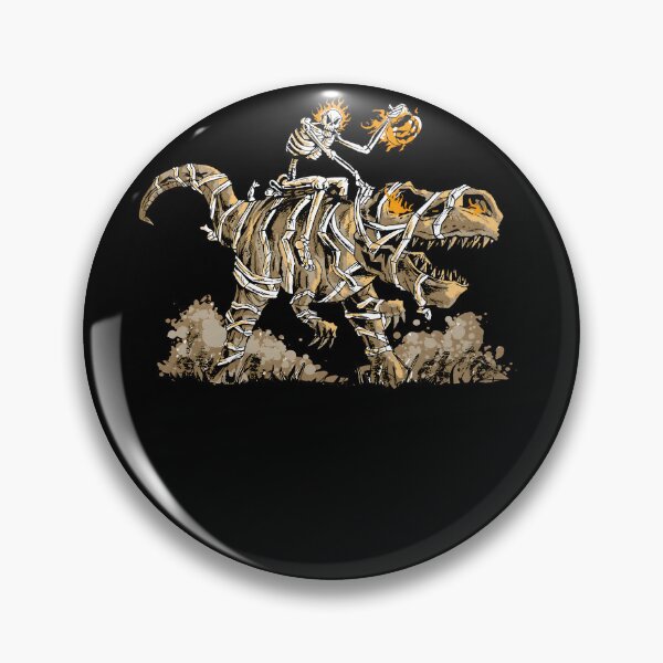 Item preview, Skeleton Riding T-Rex Holding Flaming Pumpkin Halloween Dinosaur designed and sold by PaigeWoodShop.