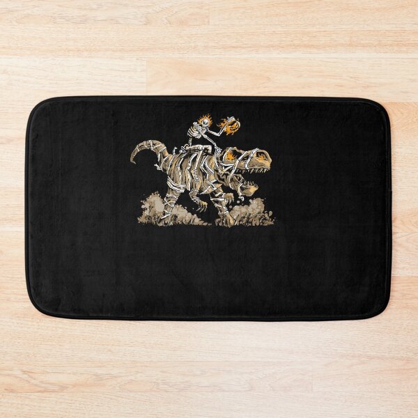 Item preview, Skeleton Riding T-Rex Holding Flaming Pumpkin Halloween Dinosaur designed and sold by PaigeWoodShop.