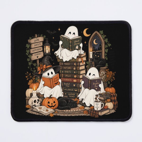 Item preview, Cozy Ghost Reading, Cute Halloween Book Lover, Books and Coffee Spooky Vibes, Ghost Reader Fall Bookish Aesthetic, Cozy Autumn Gift designed and sold by Quiajia.