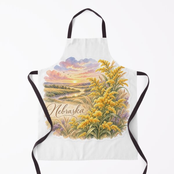 Item preview, Nebraska Goldenrod Prairie River Watercolor Sticker designed and sold by Whimspired By Paxx.