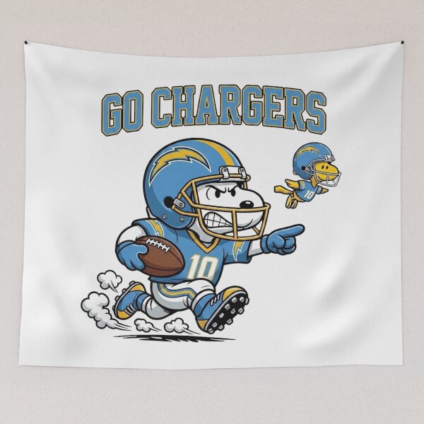 Item preview, Snoopy Go Chargers Football Fan Art designed and sold by CaneufeyCip.