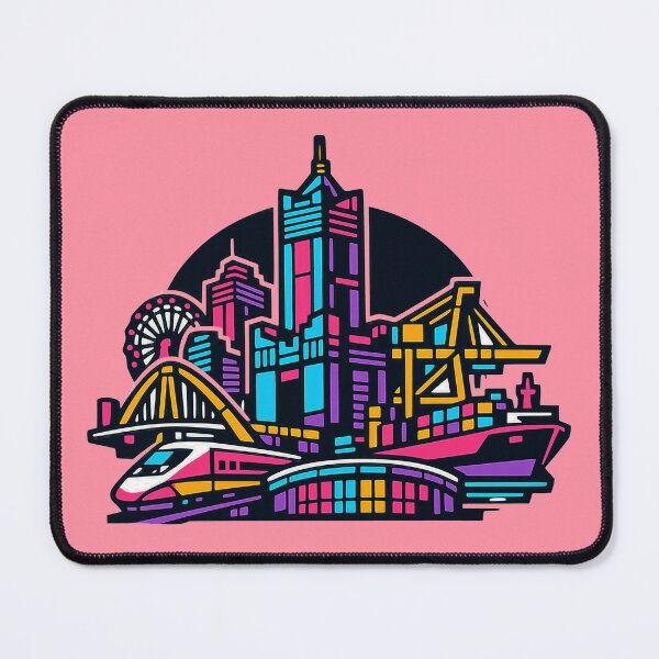Item preview, Kaohsiung City Skyline Neon Synthwave Taiwan Cyberpunk designed and sold by KungPowUnicorn.