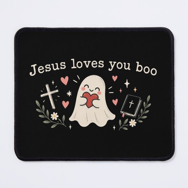 Item preview, Christian Halloween Ghost, Jesus Loves You Boo, Cute Faith Based Halloween, Christian Spooky Season, Religious Halloween Gift designed and sold by Quiajia.