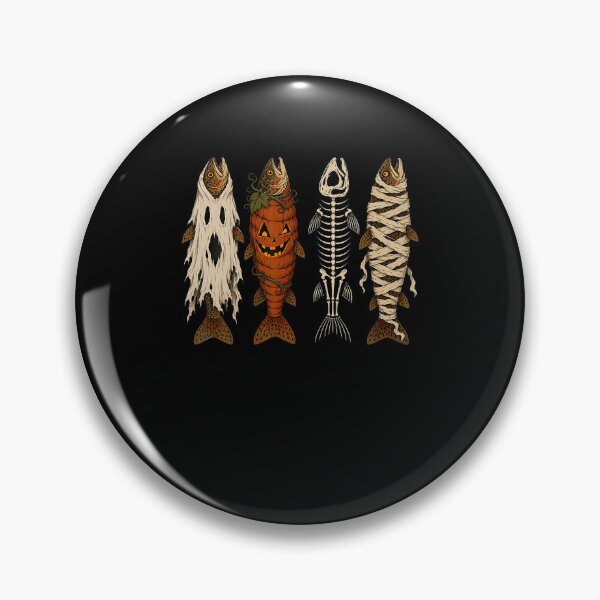 Item preview, Ghost Pumpkin Skeleton Mummy Trout Funny Halloween Fishing designed and sold by Eat-Apples.