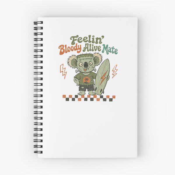 Item preview, Feelin Bloody Alive Mate Zombie Koala Surf Retro Halloween Australian Slang designed and sold by Yellowriversss.