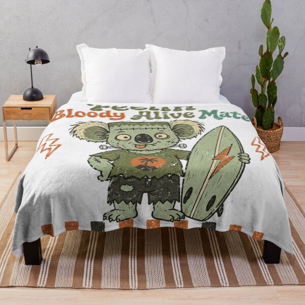 Item preview, Feelin Bloody Alive Mate Zombie Koala Surf Retro Halloween Australian Slang designed and sold by Yellowriversss.