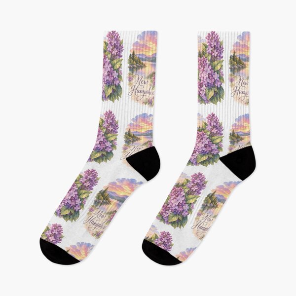 Item preview, New Hampshire Purple Lilacs Mountain Lake designed and sold by Whimspired By Paxx.