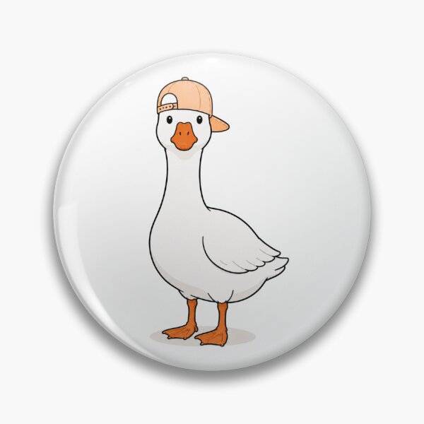 Artikelvorschau, Gustav the Goose – Cute Goose with Pastel Peach Baseball Cap entworfen und verkauft von LittleGinnyArt.