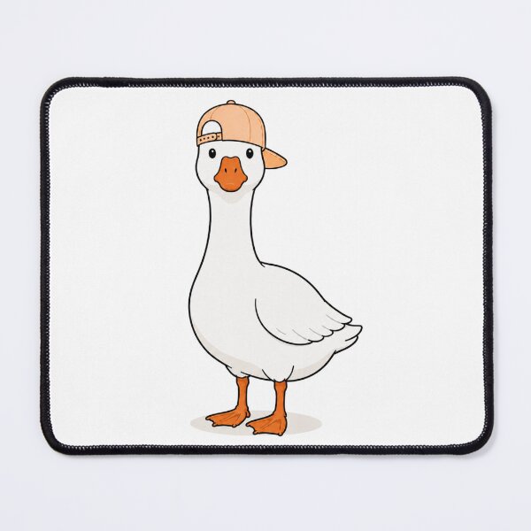 Item preview, Gustav the Goose – Cute Goose with Pastel Peach Baseball Cap designed and sold by LittleGinnyArt.