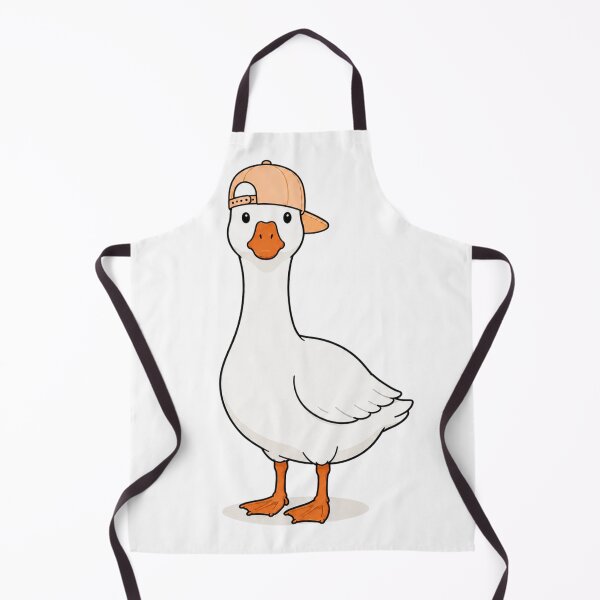 Item preview, Gustav the Goose – Cute Goose with Pastel Peach Baseball Cap designed and sold by LittleGinnyArt.