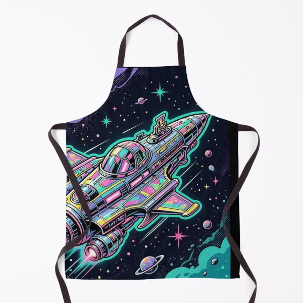 Item preview, Neon Spaceship – Retro Futuristic Cosmic Illustration designed and sold by Dogandesighn.