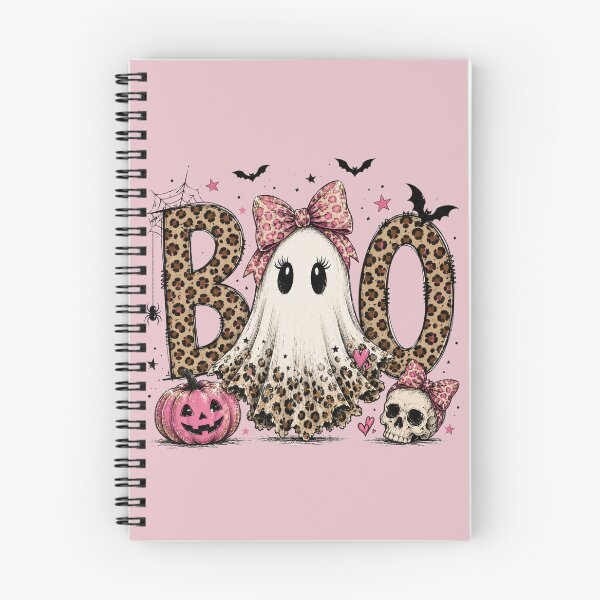 Item preview, Boo Leopard Print Ghost Cute Pink Halloween Pumpkin Skull Graphic designed and sold by DianaVape.
