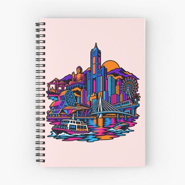 Item preview, Kaohsiung Taiwan City Skyline Buddha Neon Synthwave Travel designed and sold by KungPowUnicorn.
