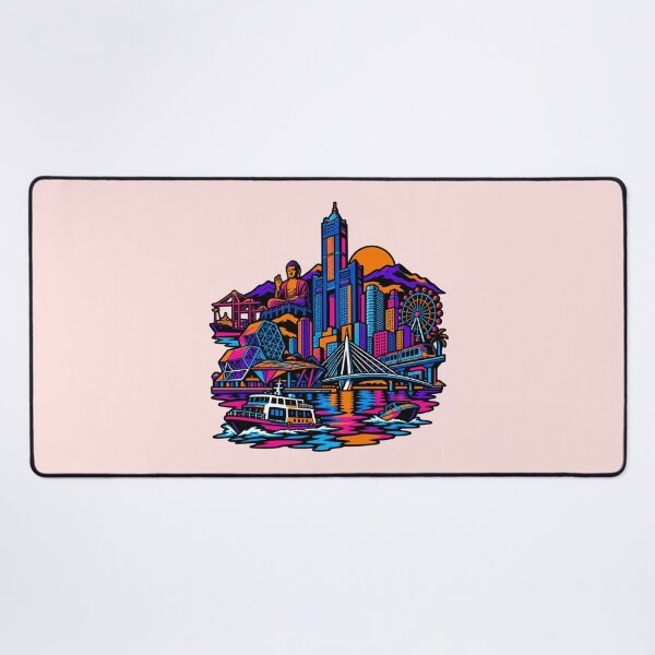 Item preview, Kaohsiung Taiwan City Skyline Buddha Neon Synthwave Travel designed and sold by KungPowUnicorn.