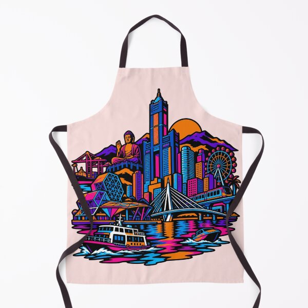 Item preview, Kaohsiung Taiwan City Skyline Buddha Neon Synthwave Travel designed and sold by KungPowUnicorn.