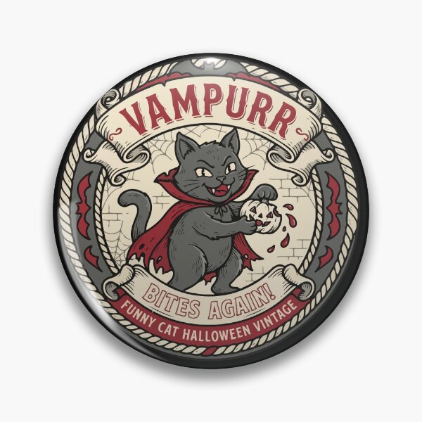 Item preview, Vampurr Bites Again Funny Cat Halloween Vintage designed and sold by Brexmore3.