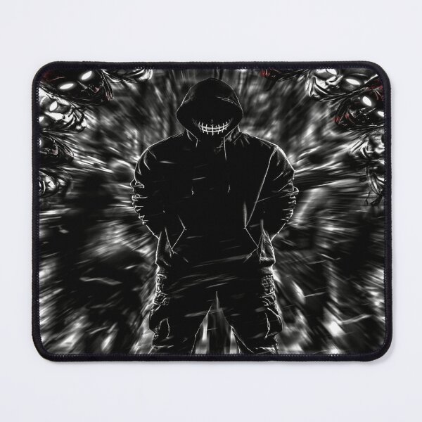 Item preview, Surreal Mask Circle – Mysterious Faces Dark Psychedelic Streetwear designed and sold by Bathu Designs.