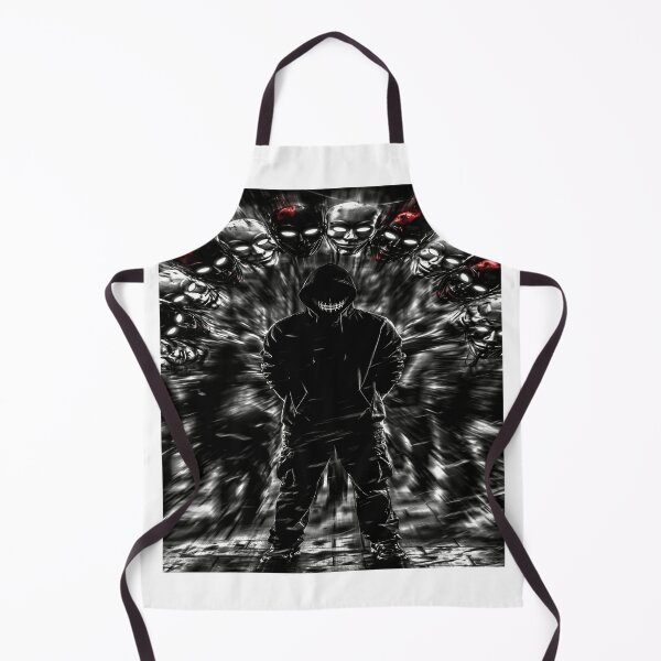 Item preview, Surreal Mask Circle – Mysterious Faces Dark Psychedelic Streetwear designed and sold by Bathu Designs.