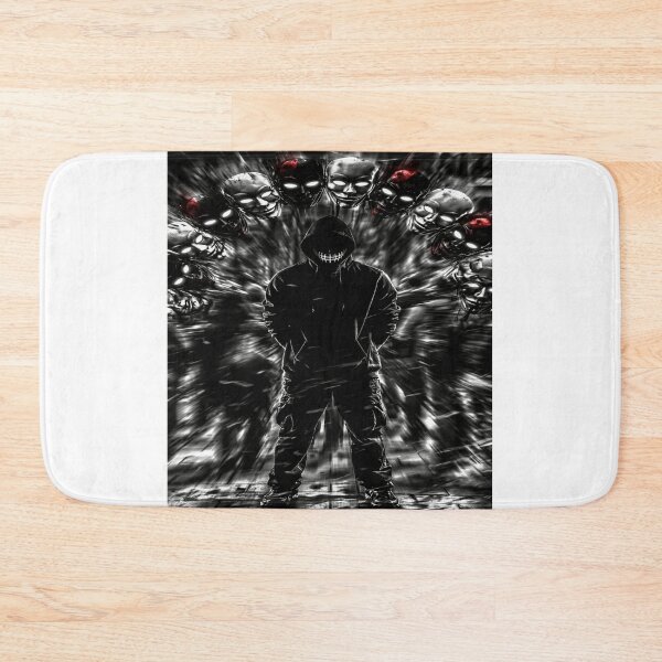 Item preview, Surreal Mask Circle – Mysterious Faces Dark Psychedelic Streetwear designed and sold by Bathu Designs.
