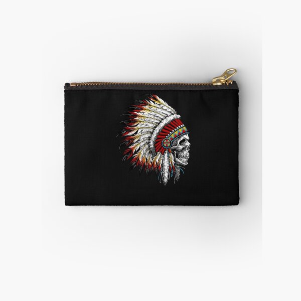 Item preview, Colorful Native American Chief Skull designed and sold by sharpekins.