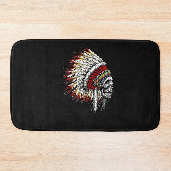 Item preview, Colorful Native American Chief Skull designed and sold by sharpekins.