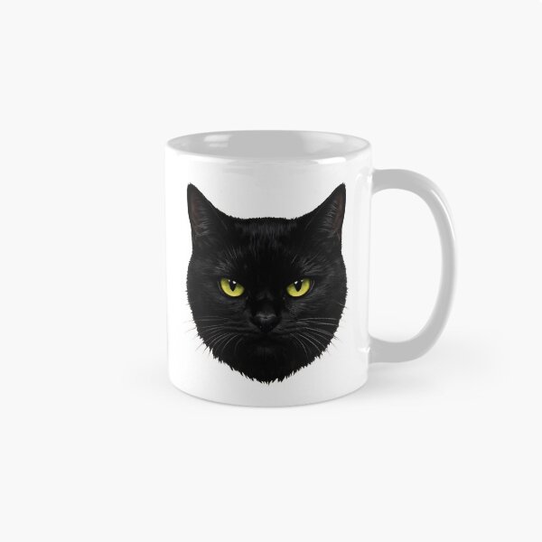Item preview, Black Cat Face With Yellow Eyes Illustration designed and sold by SoyLamderma.