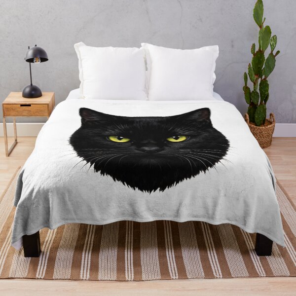 Item preview, Black Cat Face With Yellow Eyes Illustration designed and sold by SoyLamderma.