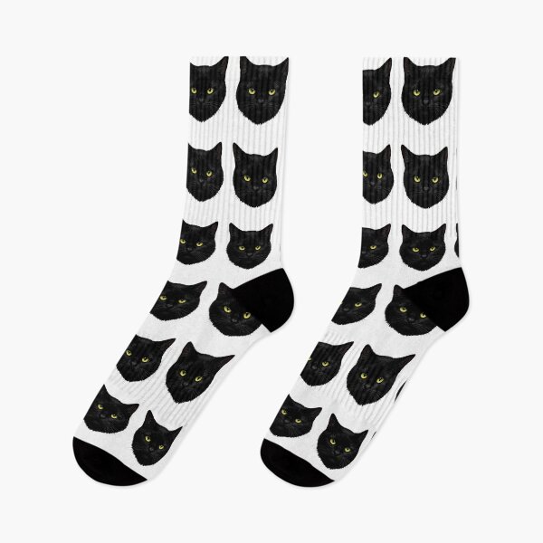 Item preview, Black Cat Face With Yellow Eyes Illustration designed and sold by SoyLamderma.
