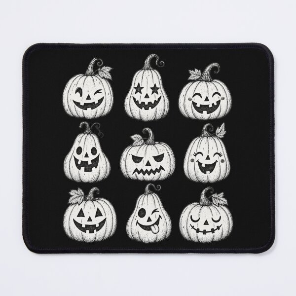 Item preview, Nine White Pumpkins Cute Spooky Faces Vintage Halloween Jack O Lantern Retro Aesthetic Fall designed and sold by Yellowriversss.