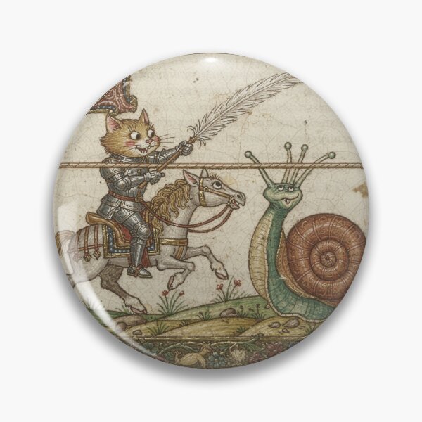 Item preview, Medieval Cat vs Giant Snail Duel designed and sold by PictorialWhimsy.