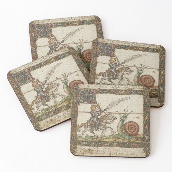 Item preview, Medieval Cat vs Giant Snail Duel designed and sold by PictorialWhimsy.