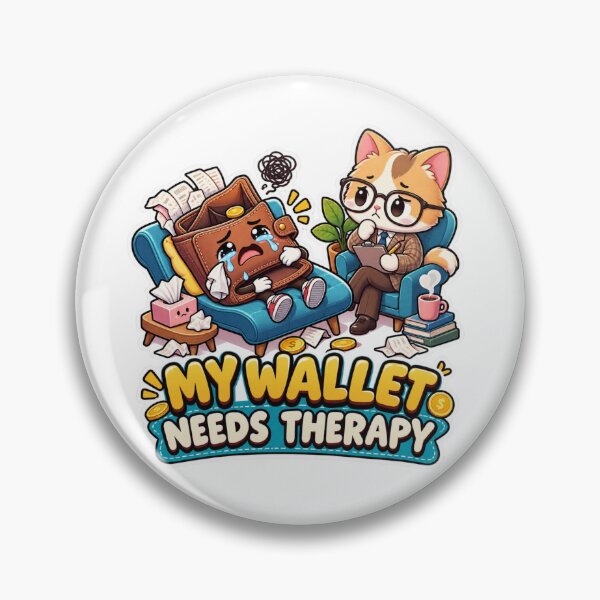 Item preview, My Wallet Needs Therapy Funny Cat Therapist Sticker designed and sold by carestazafeli.