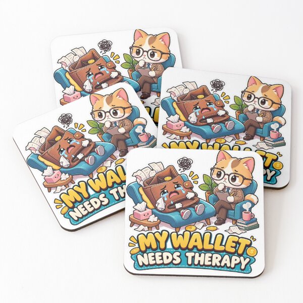 Item preview, My Wallet Needs Therapy Funny Cat Therapist Sticker designed and sold by carestazafeli.