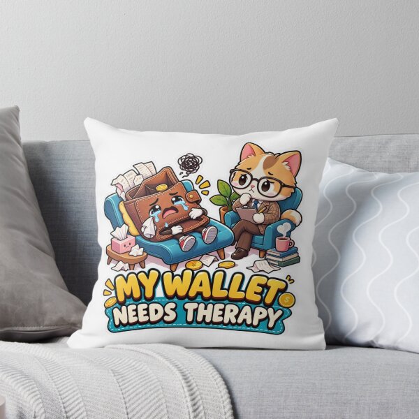 Item preview, My Wallet Needs Therapy Funny Cat Therapist Sticker designed and sold by carestazafeli.