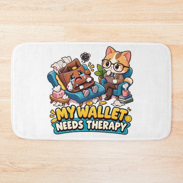 Item preview, My Wallet Needs Therapy Funny Cat Therapist Sticker designed and sold by carestazafeli.