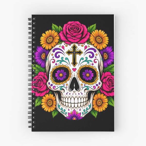 Item preview, Sugar Skull Floral Flowers Mexican Halloween Graphic designed and sold by Krwasatoune.