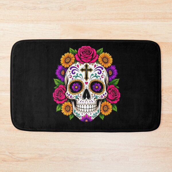 Item preview, Sugar Skull Floral Flowers Mexican Halloween Graphic designed and sold by Krwasatoune.