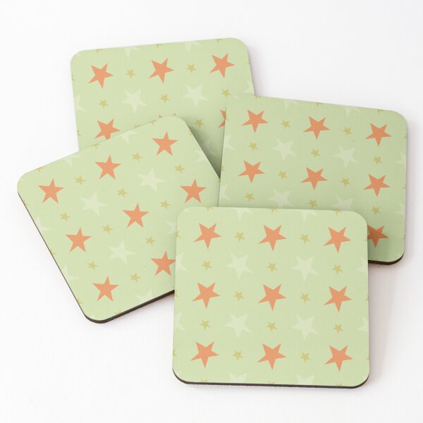Item preview, Green and Orange Star Pattern designed and sold by The Innocent Ghost Project.