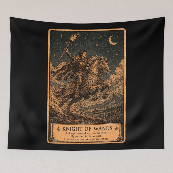 Item preview, Knight of Wands Tarot Card - Passion, Action & Adventure Art designed and sold by ArcanaAbsolute.