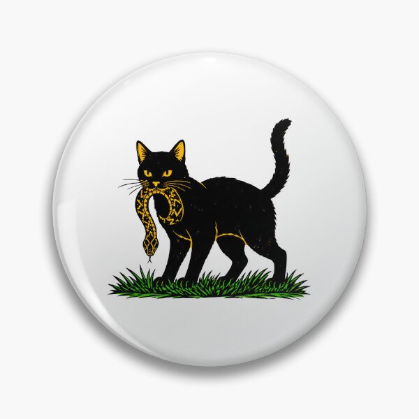 Item preview, Black Cat With Rattlesnake Vintage Art designed and sold by SoyLamderma.