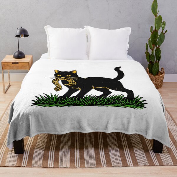 Item preview, Black Cat With Rattlesnake Vintage Art designed and sold by SoyLamderma.