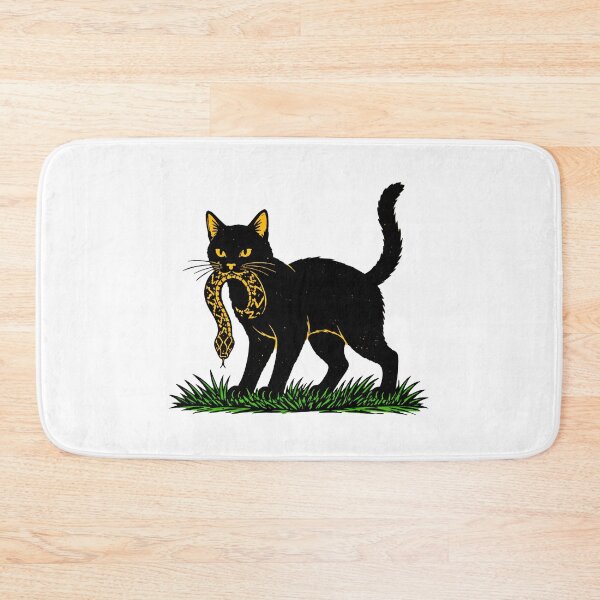 Item preview, Black Cat With Rattlesnake Vintage Art designed and sold by SoyLamderma.