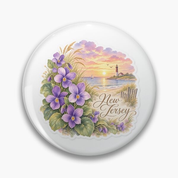 Item preview, New Jersey Violets Shoreline Lighthouse designed and sold by Whimspired By Paxx.