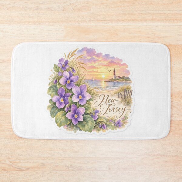 Item preview, New Jersey Violets Shoreline Lighthouse designed and sold by Whimspired By Paxx.