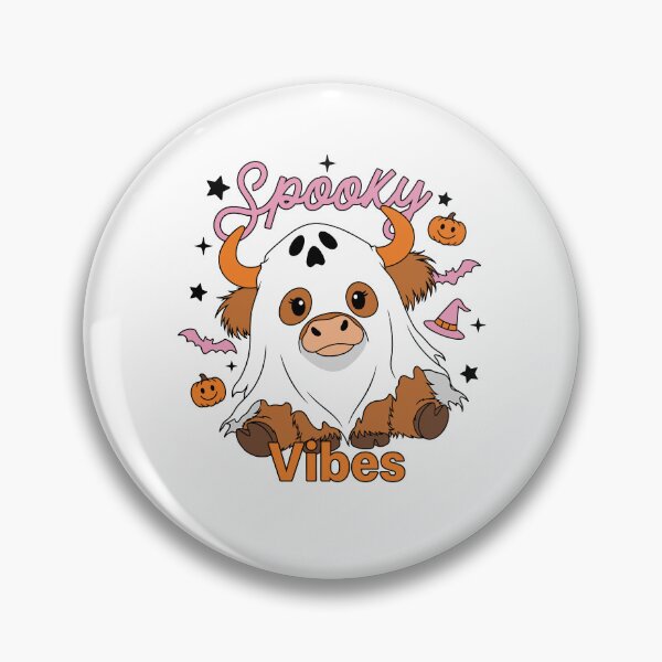 Item preview, Spooky Vibes Ghost Highland Cow Halloween designed and sold by KroghDs.