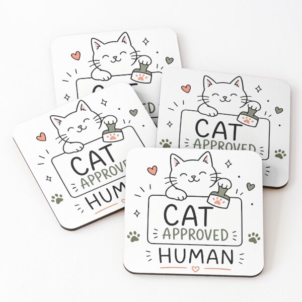 Item preview, Cat Approved Human Cute Cat Stamp Design designed and sold by SoyLamderma.