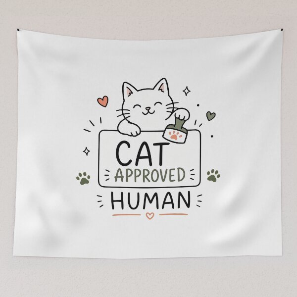 Item preview, Cat Approved Human Cute Cat Stamp Design designed and sold by SoyLamderma.